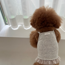 画像をギャラリービューアに読み込む, 【ah taeri pet / 予約】ミニレース テンセル ソフトクロップドトップス(グレー)