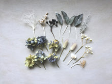 画像をギャラリービューアに読み込む, くすみブルー×グリーンのアンティークあじさいのボタニカルヘッドドレス(受注生産)
