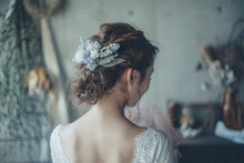 画像をギャラリービューアに読み込む, 薄紫あじさいとウォッシュブルーのデルフィニュームヘッドドレス(受注生産)