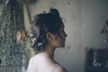 画像をギャラリービューアに読み込む, くすみブルー×グリーンのアンティークあじさいのボタニカルヘッドドレス(受注生産)