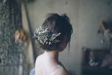 画像をギャラリービューアに読み込む, くすみブルー×グリーンのアンティークあじさいのボタニカルヘッドドレス(受注生産)