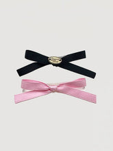 画像をギャラリービューアに読み込む, 【boocce / 予約】MILKY RIBBON HAIR PIN(Black+Pink)
