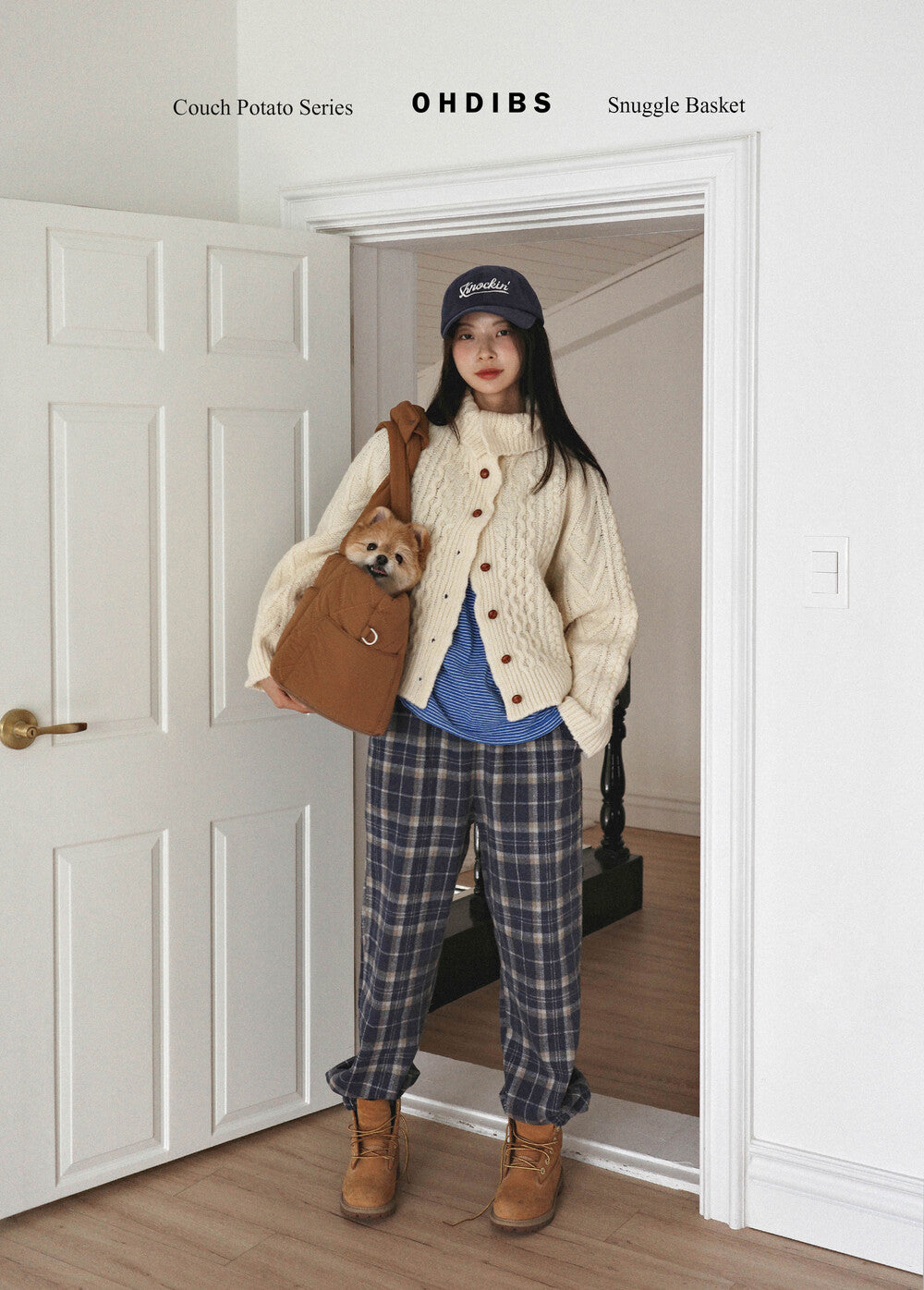 【ohdibs / 即納】Snuggle Basket _ Camel Brown  size1